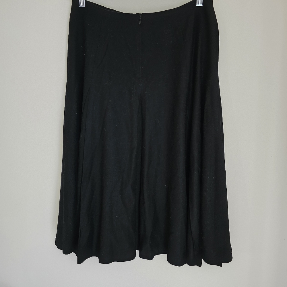 Talbot Black Wool Blend Lined Pleated Skirt Size 12 - Picture 3 of 12